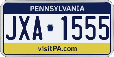 PA license plate JXA1555