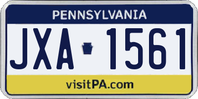 PA license plate JXA1561