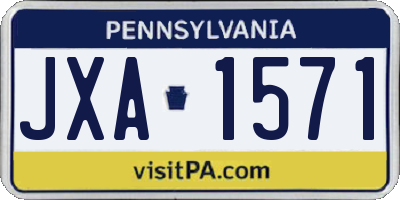 PA license plate JXA1571