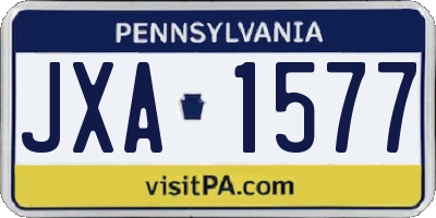 PA license plate JXA1577