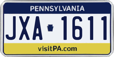 PA license plate JXA1611