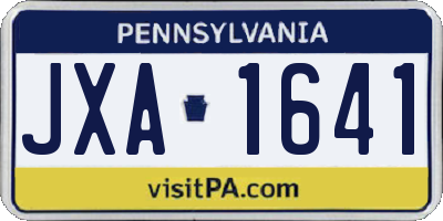 PA license plate JXA1641