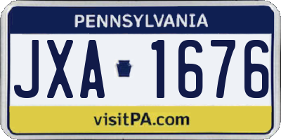 PA license plate JXA1676
