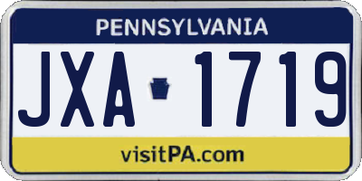 PA license plate JXA1719