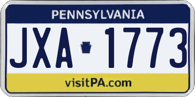 PA license plate JXA1773