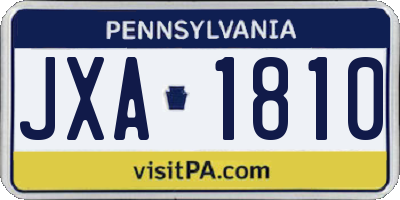 PA license plate JXA1810