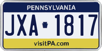 PA license plate JXA1817