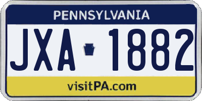 PA license plate JXA1882