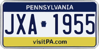 PA license plate JXA1955