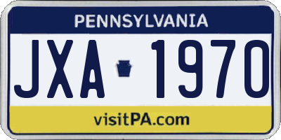PA license plate JXA1970