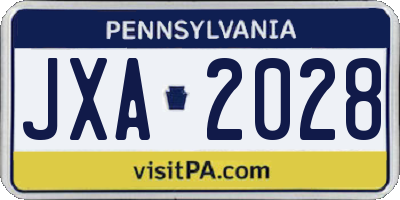 PA license plate JXA2028