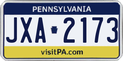 PA license plate JXA2173