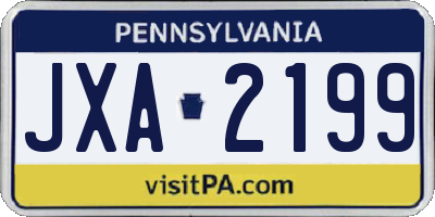 PA license plate JXA2199