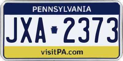 PA license plate JXA2373