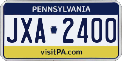 PA license plate JXA2400