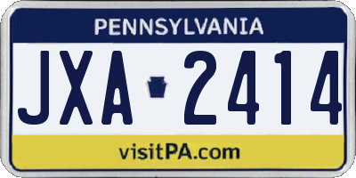 PA license plate JXA2414