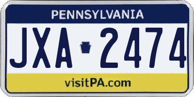 PA license plate JXA2474