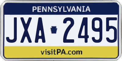 PA license plate JXA2495