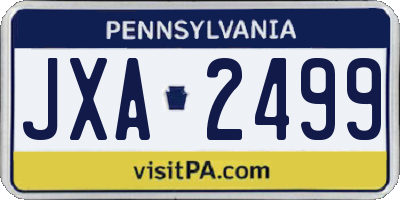 PA license plate JXA2499
