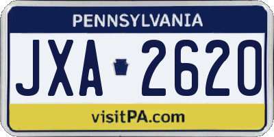 PA license plate JXA2620
