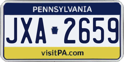 PA license plate JXA2659