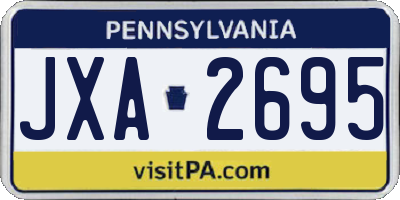 PA license plate JXA2695