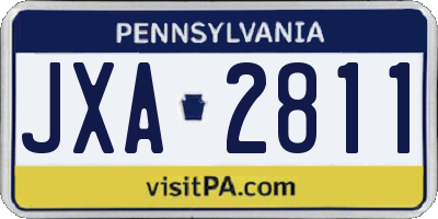 PA license plate JXA2811