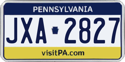 PA license plate JXA2827
