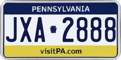 PA license plate JXA2888