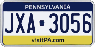 PA license plate JXA3056