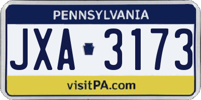 PA license plate JXA3173