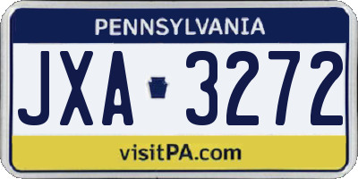 PA license plate JXA3272
