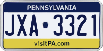 PA license plate JXA3321