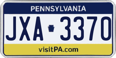 PA license plate JXA3370