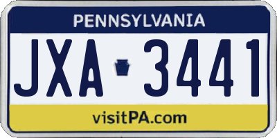 PA license plate JXA3441