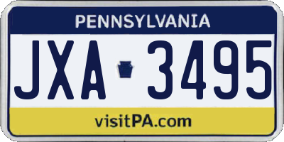 PA license plate JXA3495