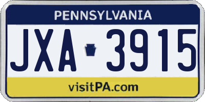 PA license plate JXA3915