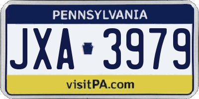 PA license plate JXA3979