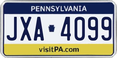 PA license plate JXA4099