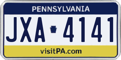 PA license plate JXA4141