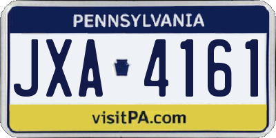 PA license plate JXA4161