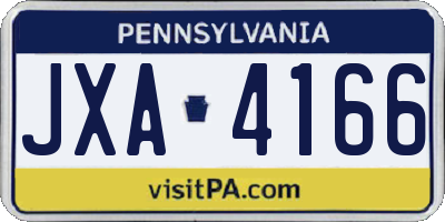 PA license plate JXA4166