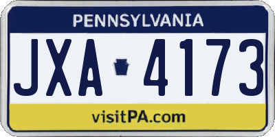 PA license plate JXA4173