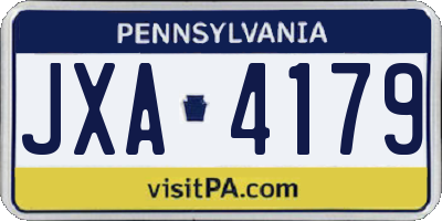 PA license plate JXA4179