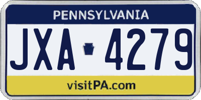 PA license plate JXA4279