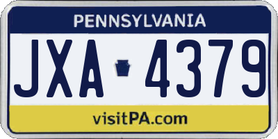 PA license plate JXA4379