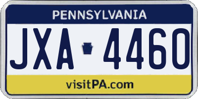 PA license plate JXA4460