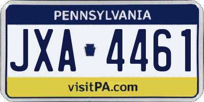PA license plate JXA4461