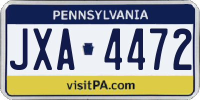 PA license plate JXA4472