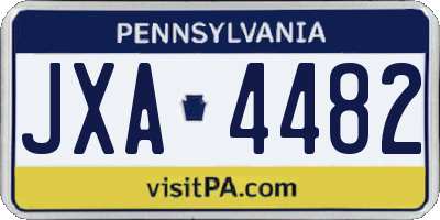 PA license plate JXA4482